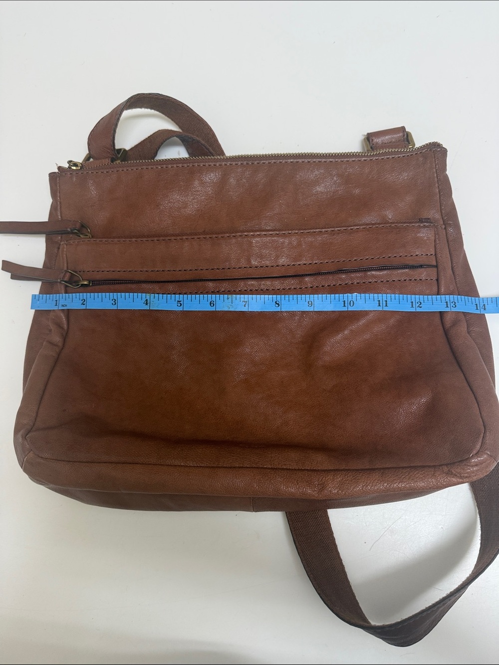 Fossill Brown Leather Crossbody Bag - Everyday Women’s Shoulder Bag - Picture 10 of 12